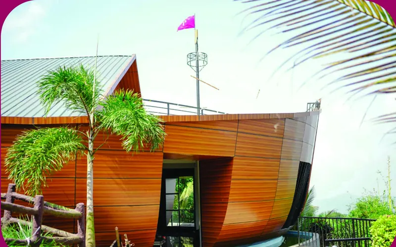 Ship-shaped auditorium at Purayil Resort Kakkadampoyil