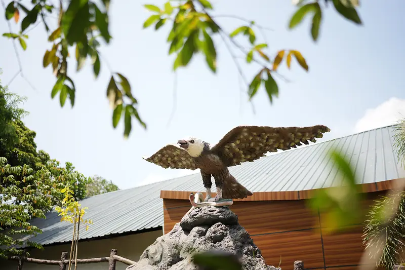 Eagle sculpture in front of the ship auditorium